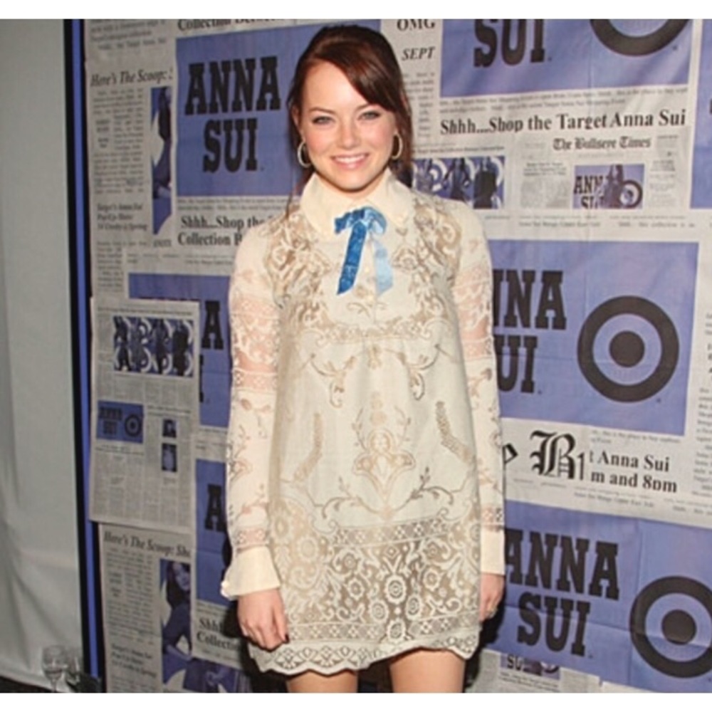 Anna Sui for Target Beige Bow Tie Ribbon Dress